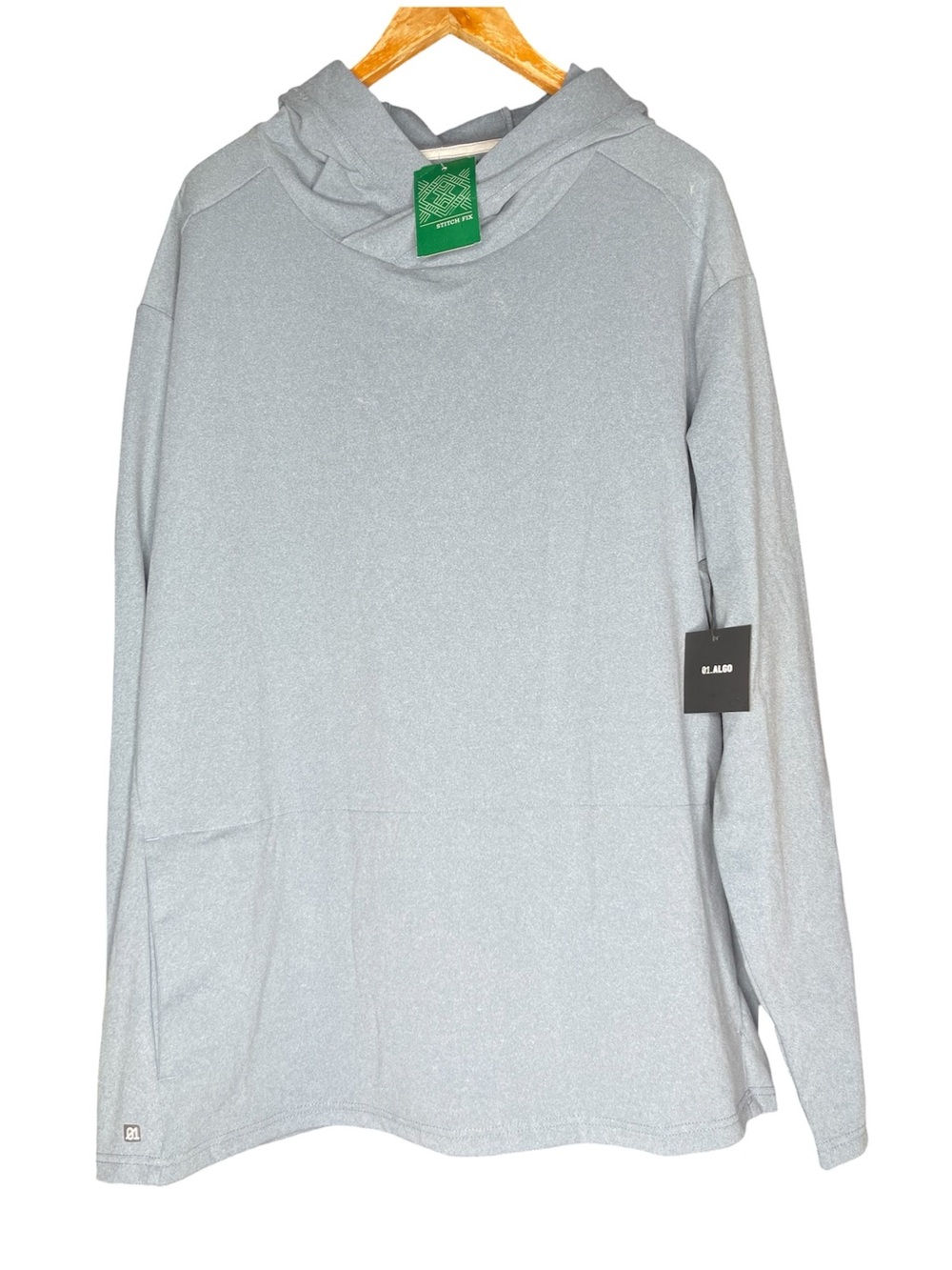 01.Algo Stitch Fix Elias Performance Jersey Funnel Neck Hoodie Light Blue XXL